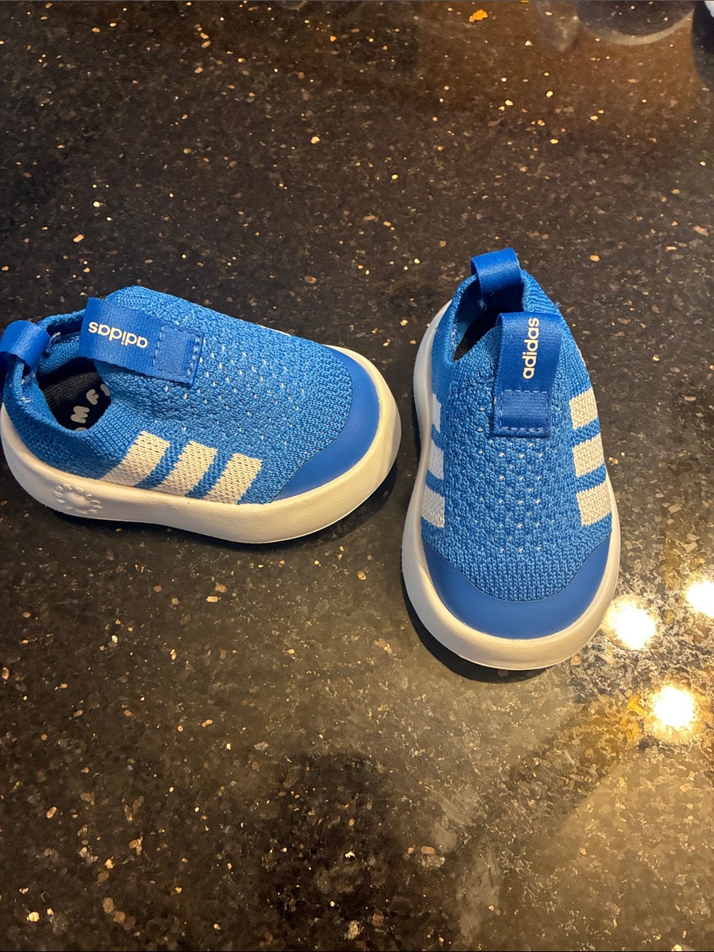 adidas Blue and White Slip-On Athletic Shoes